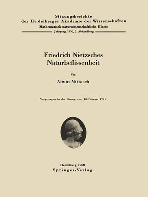 cover image of Friedrich Nietzsches Naturbeflissenheit
